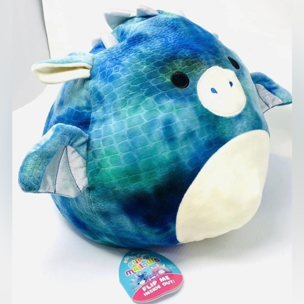 Squishmallow 12in FlipAMallow Dominic the Dragon and Aina the Unicorn NWT